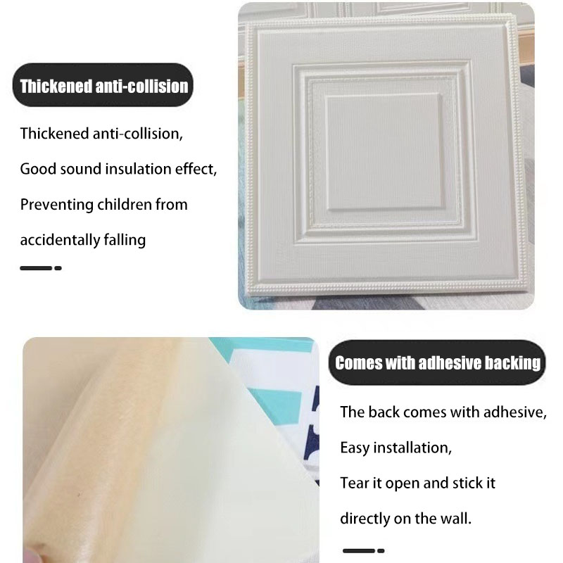 Autocollants muraux imperméables 3D, papier peint auto-adhésif 35cm x 35cm, feuille de papier de décoration pour la maison, résistant à l'humidité