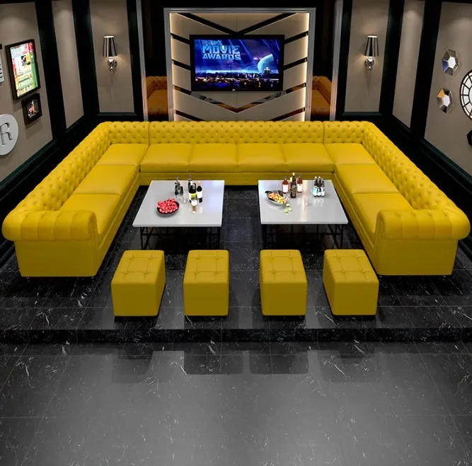 Sofá de bar para club nocturno en forma de U, muebles de mostrador, cabina de eventos moderna, sofá para asientos