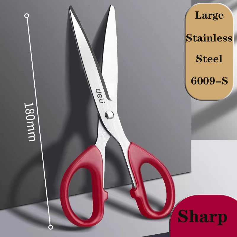 デリ 6009S 黒刃ステンレス鋼はさみ家庭用粘着防止はさみキッチンオフィス紙切断防止