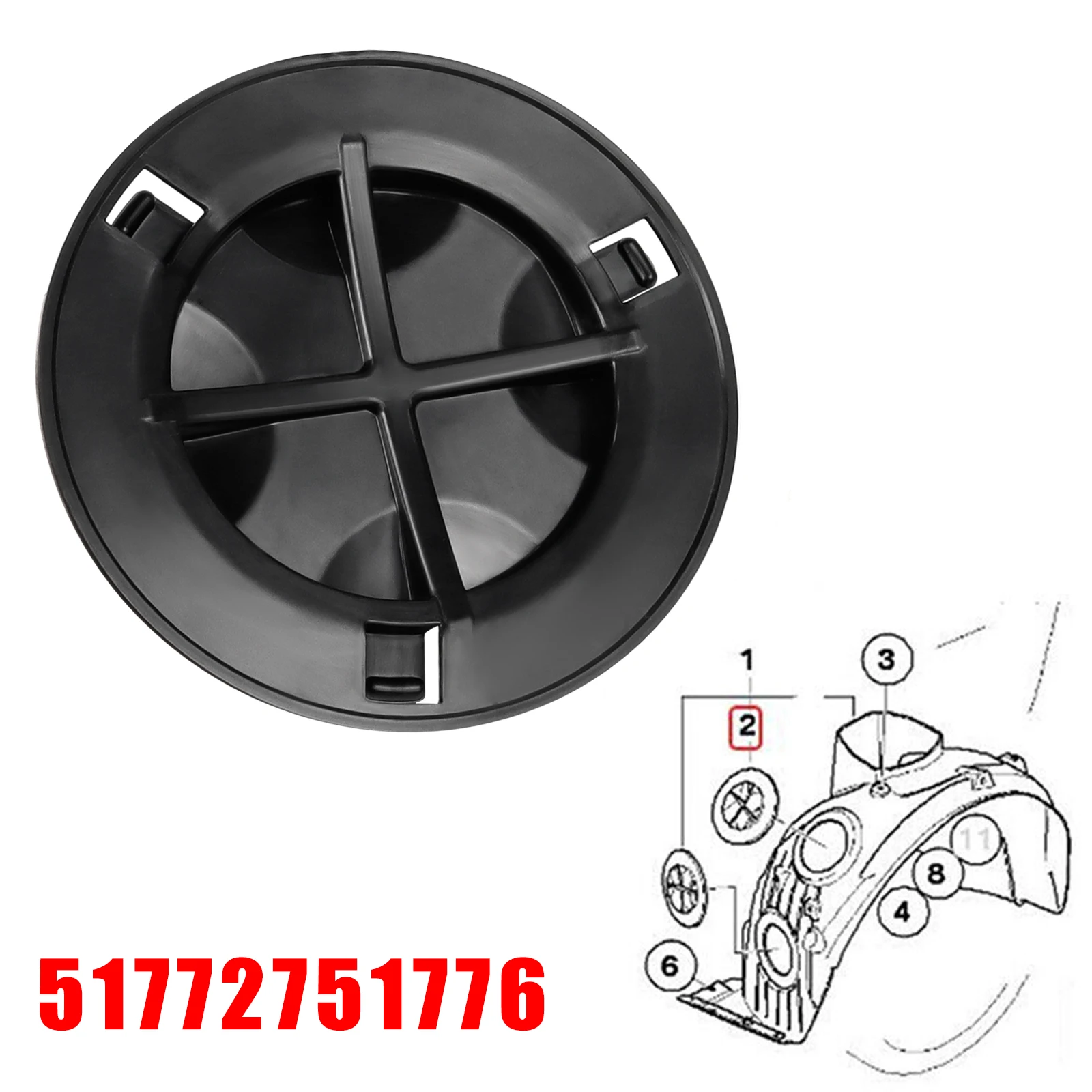Front Left Right Fender Liner Inner Splash Guard Mudguard Cover Fender Lining Bulb Cap for BMW Mini Cooper R55 R56 R58 2007-2015