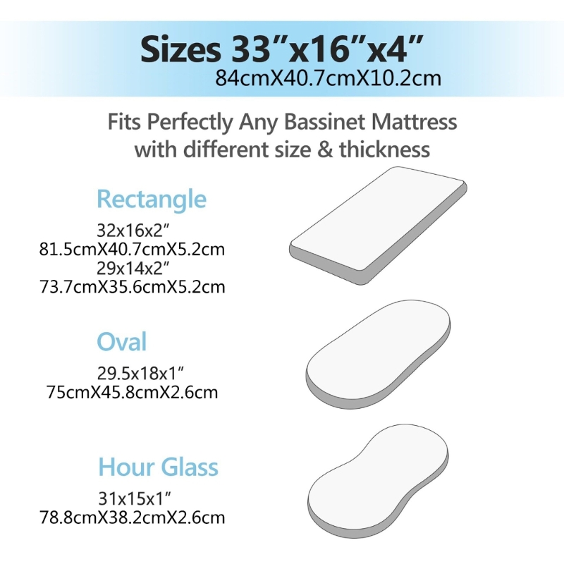2 個ユニバーサルバシネットシートフィットシーツクレードル、ベビーバスケットパッドおむつ交換マットカバーベビーベッドベッドプロテクター