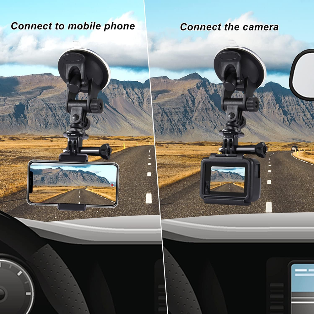 Suction Cup Mount Car Vehicle Window Windshield Holder For GoPro Hero 13 12 11 10 9 8 Insta360 X3 x2 X4 DJI OSMO Action Camera