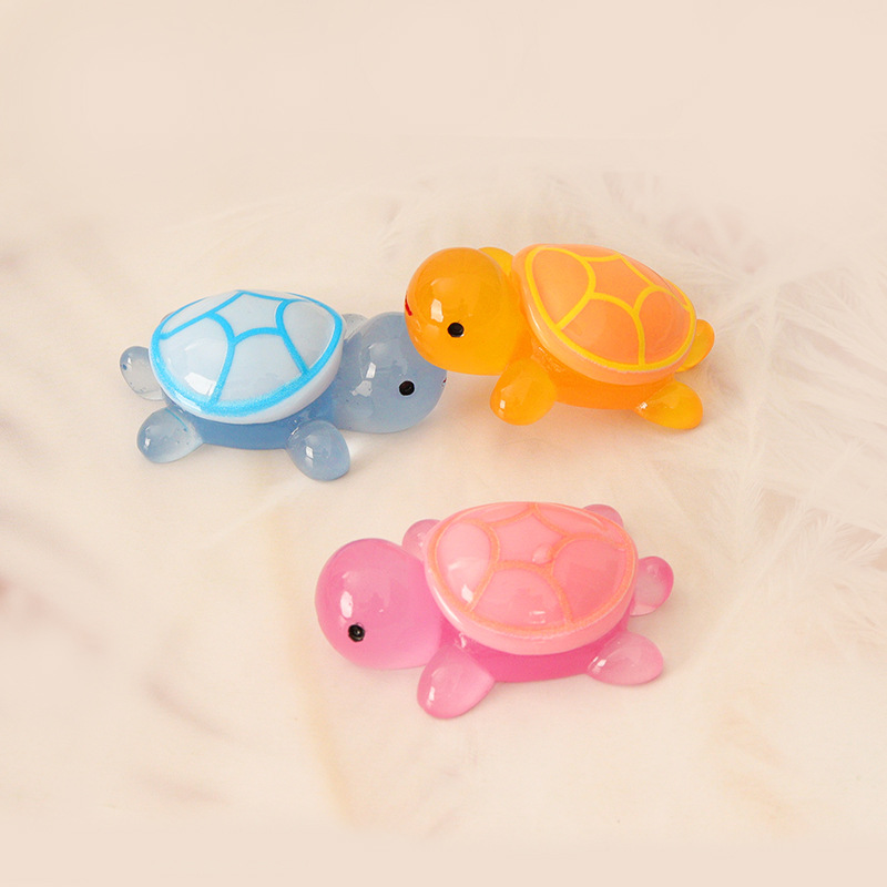 100/500Pcs Mini Luminous Turtle Eight Color Decorative Bead Decoration DIY Accessories Resin Accessories Handmade DIY Decoration