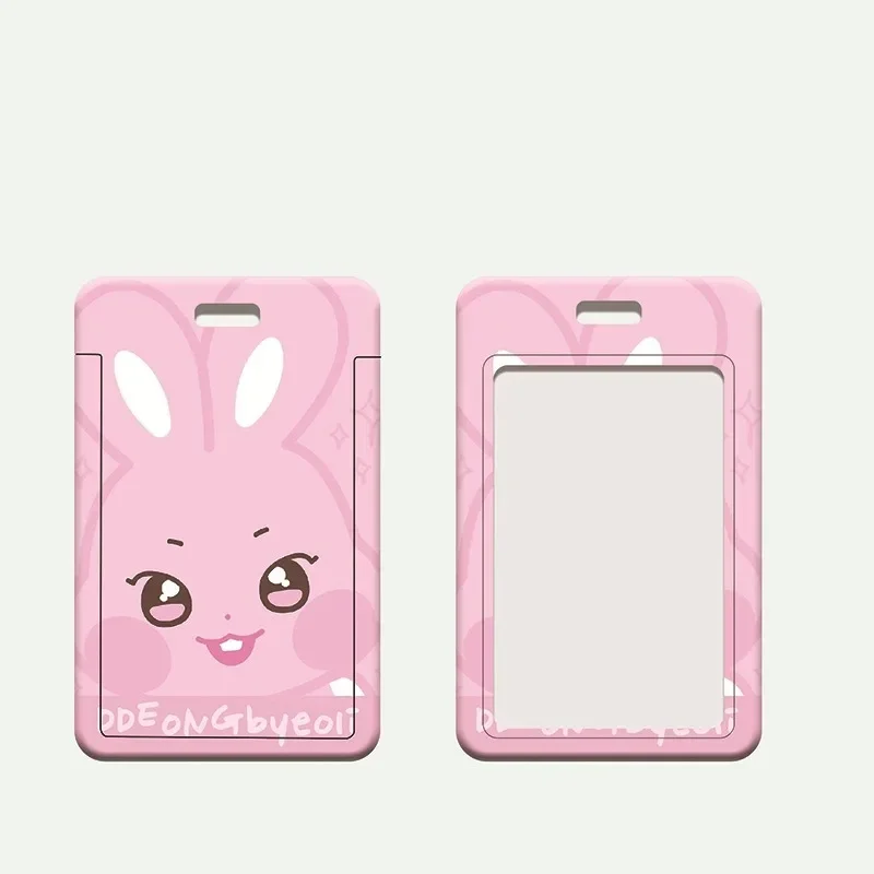 KPOP ATEEZ Plastic Card Holder Keychain ANITEEZ Hongjoong Seonghwa Yunho Yeosang San Mingi Wooyoung Kawaii Animal image Keyring
