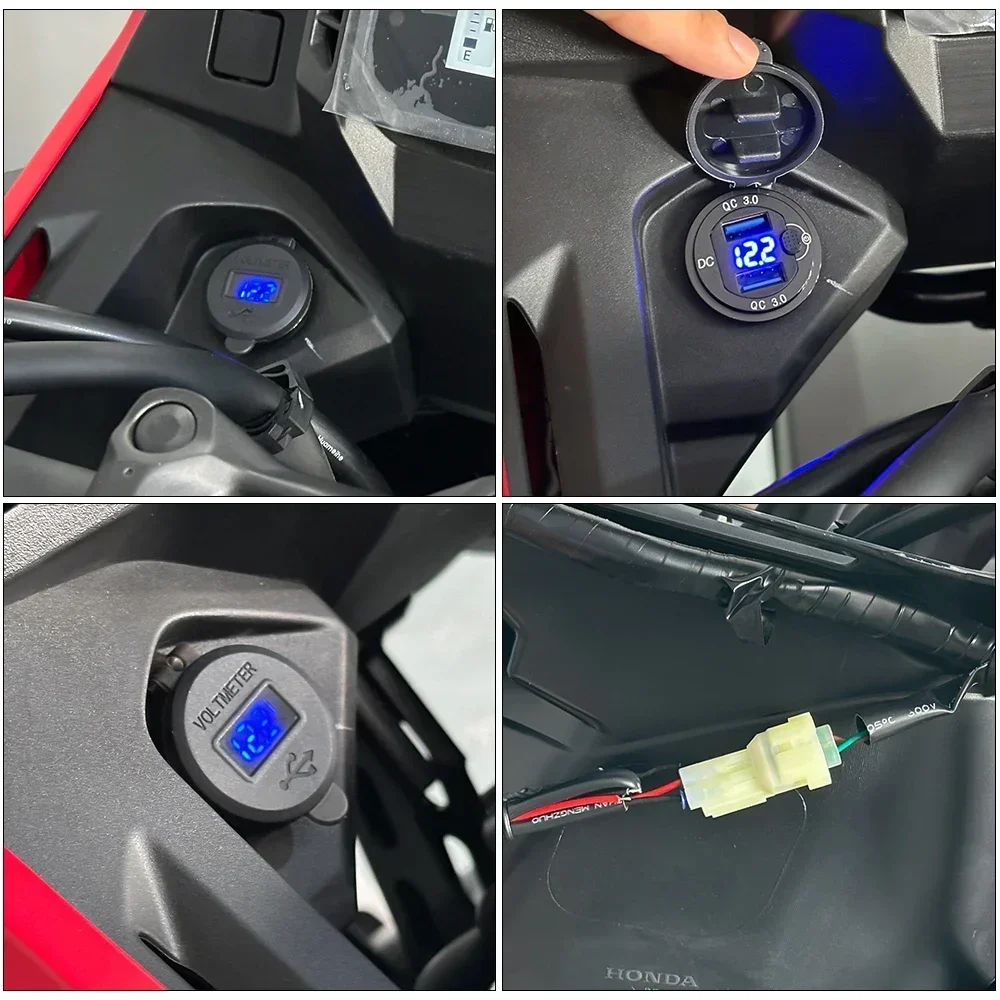Для HONDA NX500 NX400 CB500X CB400X Мотоцикл QC3.0 USB-зарядное устройство 12 В Разъем питания Разъем Двойная USB-розетка Кабель NX 500