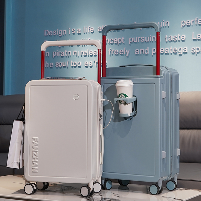 機内持ち込み手荷物用の大型ハンドル付きトラベルケース,持ち運び可能なトラベルバッグ,カップホルダー,USB充電器付き,新しいデザイン,20インチ