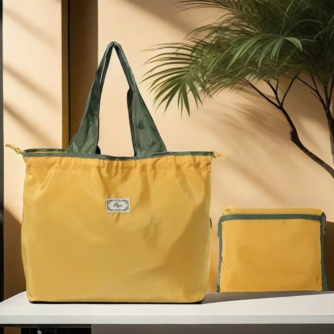 Bolsa de compras ultraleve e compacta – dobrável no bolso, sacola de compras ecológica com zíper