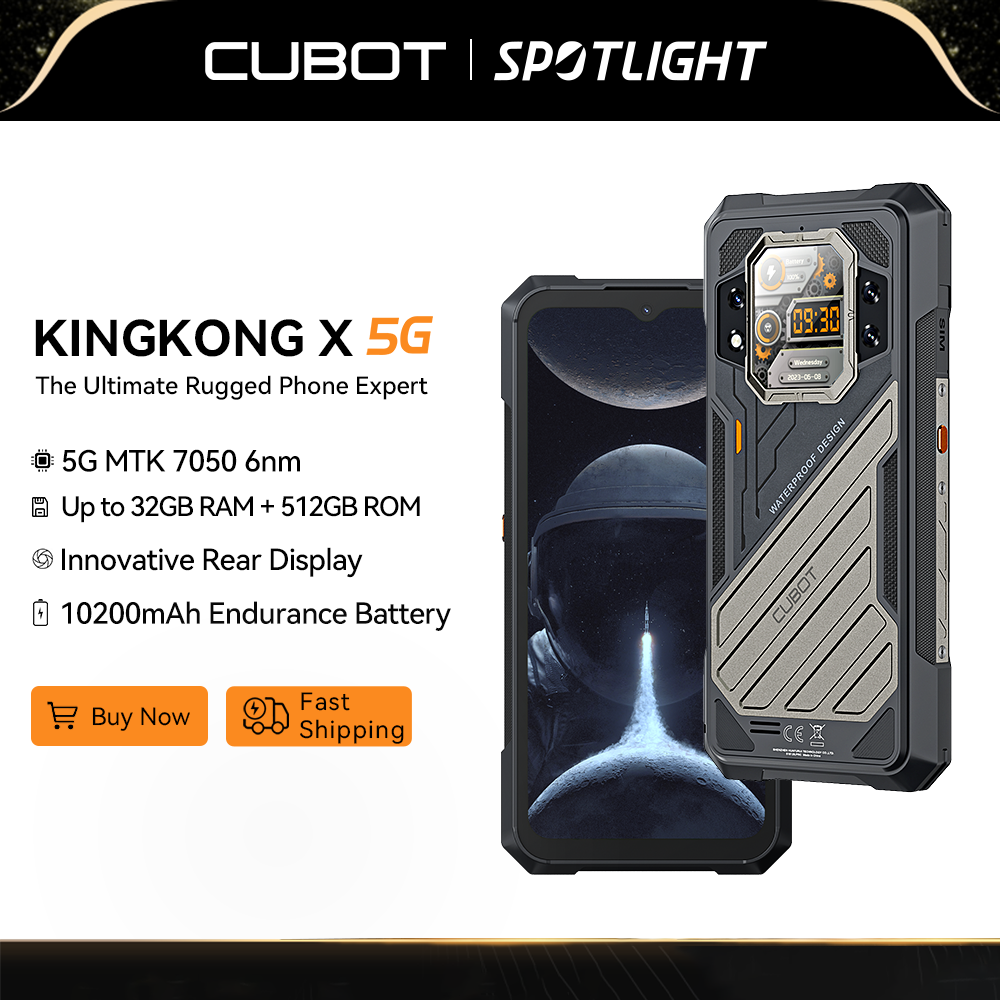 CUBOT KINGKONG X, 2024 Nuevo 5G Smartphone Robusto, Demensity 7050,32GB RAM, 256/512GB ROM, Pantalla 120Hz, 10200mAh, NFC, WiFi 6, Añadir al carrito