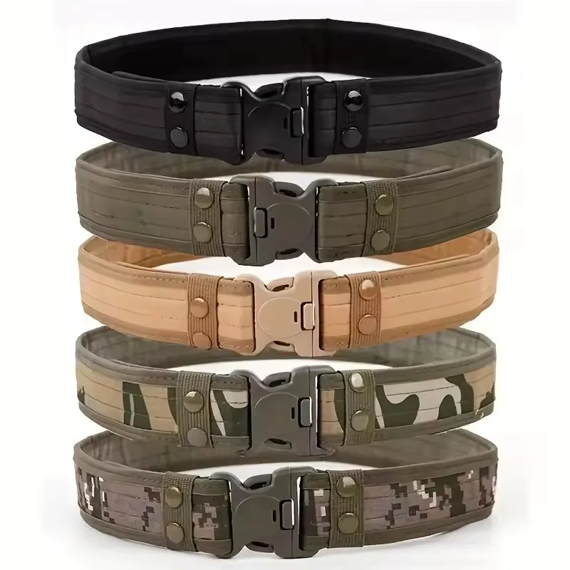 Novo estilo de cinto tático de liberação rápida masculino-cinto largo de nylon camuflado ao ar livre para montanhismo, caminhadas, trabalho, pesca