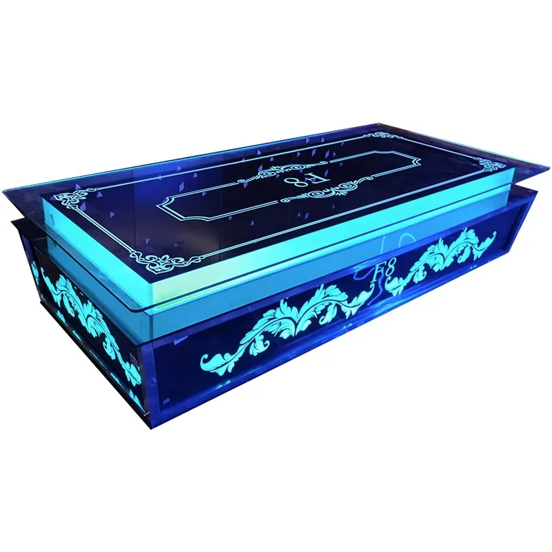 KTV mesa de centro luminosa nova barra de vidro temperado mesa especial sofá de aço inoxidável personalização local