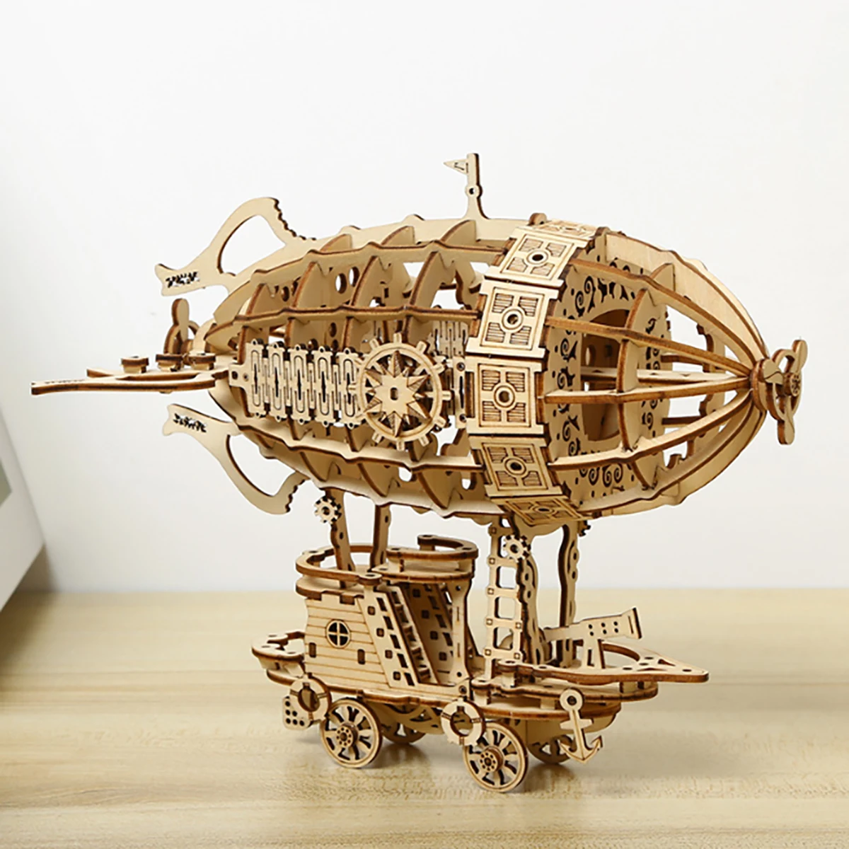 เรือเหาะ 3D รถปริศนาไม้ขนาด,ชุดโมเดล DIY,Handcraft ของขวัญ,ตกแต่งบ้าน,Mechanical ชุด,อาคารของเล่น
