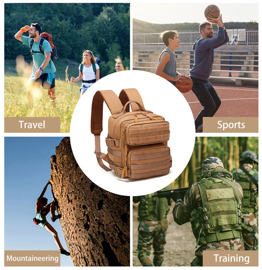 9L スポーツバックパック MOLLE 3 日バグアウトバッグミニアウトドアパック女性男性 EDC キャンプハイキングリュックサック