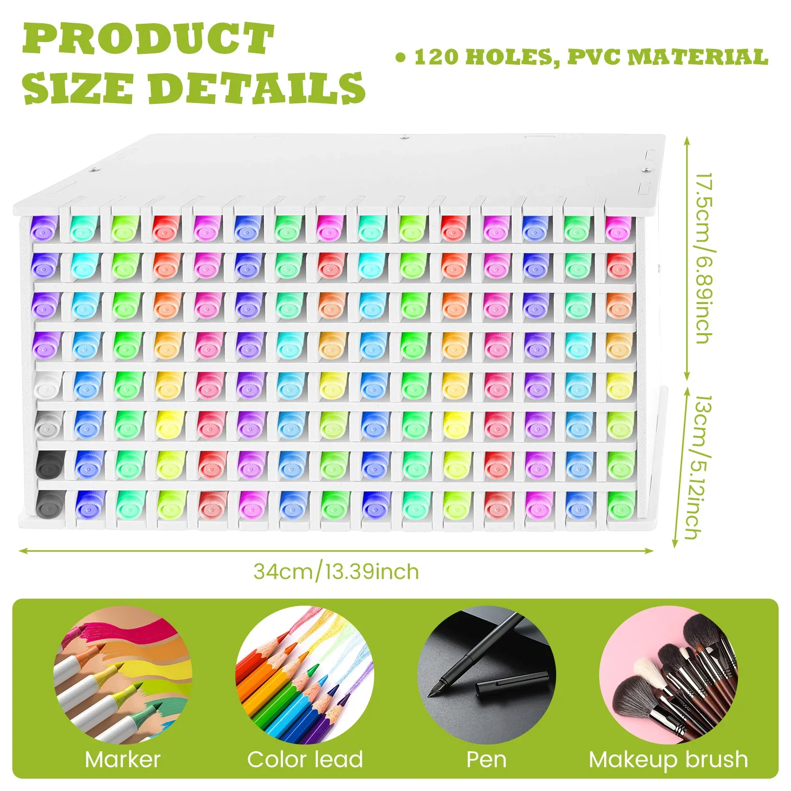 Portapenne per pennarelli da 120 slot Portapenne per desktop di grande capacità Organizzatore per matite colorate Portapenne per negozio di cancelleria