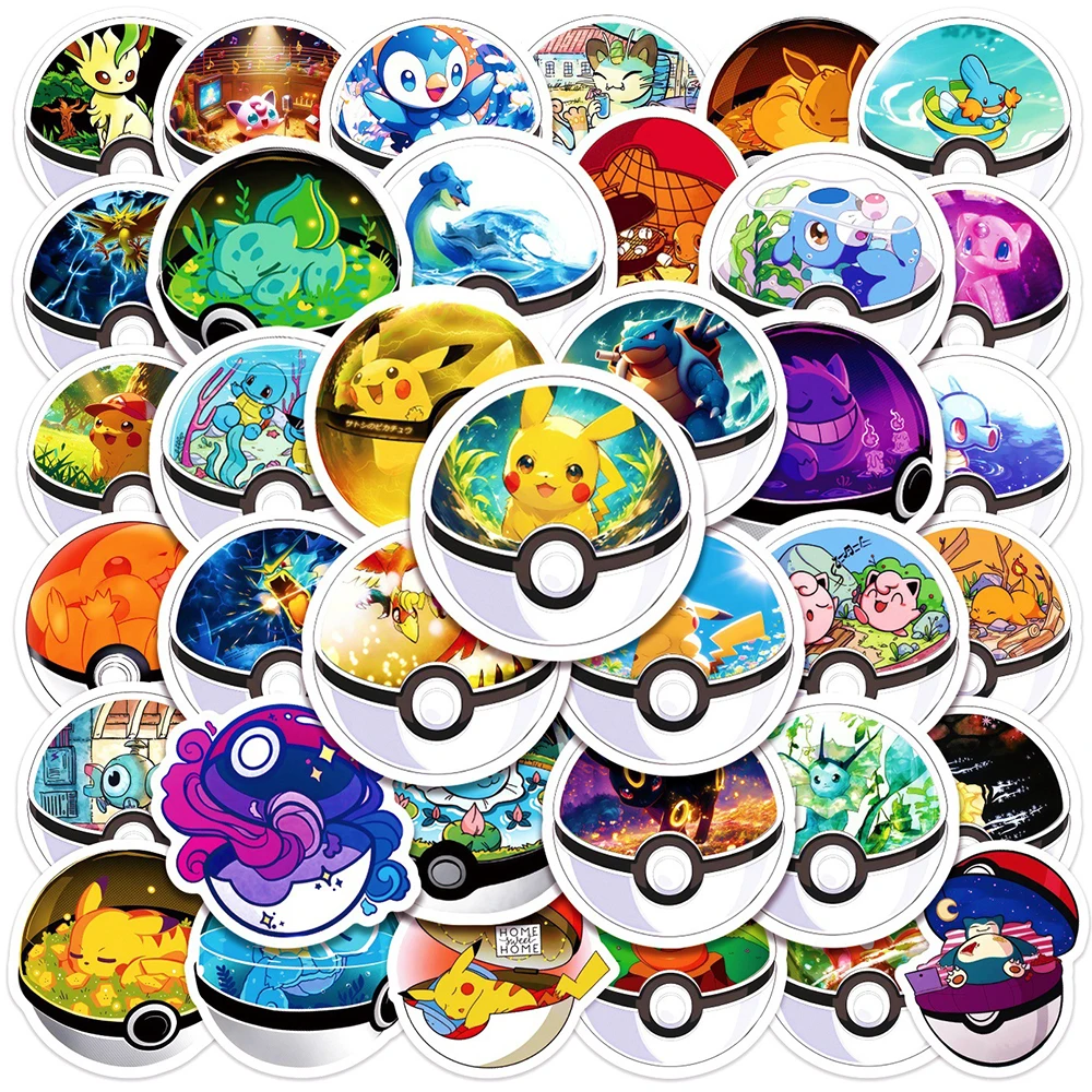 10/30/50pcs Cute Cartoon Anime Pokemon Adesivi Per Bambini Giocattoli Kawaii Poke Ball Pikachu Decalcomanie Skateboard Laptop Adesivo Impermeabile