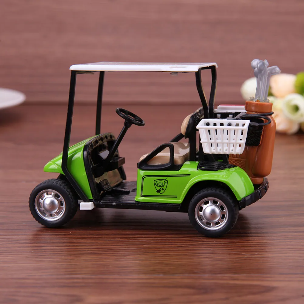 Carro modelo de golfe para crianças, mini carrinho de ação pullback, brinquedo infantil, fácil operação com luz, música, seguro para o feriado, 1/36