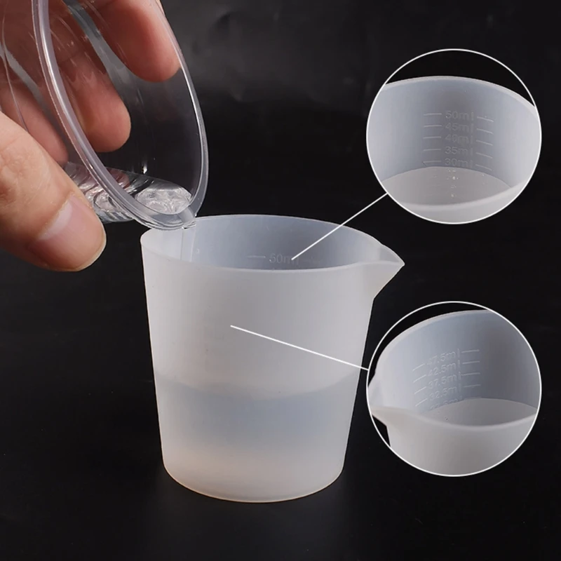 Tazas medidoras silicona, herramienta fabricación joyas, resina epoxi, 2 uds.