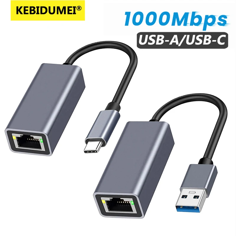 USB Typ C Ethernet Adapter 100/1000 Mbit/s USB 3.0 RJ45 kabelgebundene Netzwerkkarte für PC Windows XP 7 8 10 Android USB Lan Internetkabel