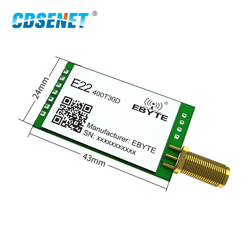 Neues lora semtech 433mhz rf transceiver modul E22-400T30D 30dbm 1w long range uart dip serial port modul