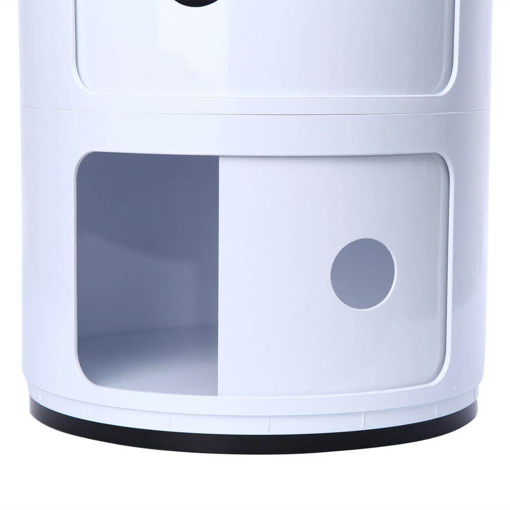 3 Tier Bianco Comodino Rotondo 3 Cassetti Comodino Comodino Armadio Moderno Moda Rotonda Piccola Dimensione Soggiorno Tavolino