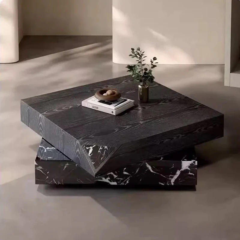 "Mesa de centro premium 2025 - Mármore dourado Calacatta de designer italiano, contemporâneo minimalista para apartamentos de luxo"