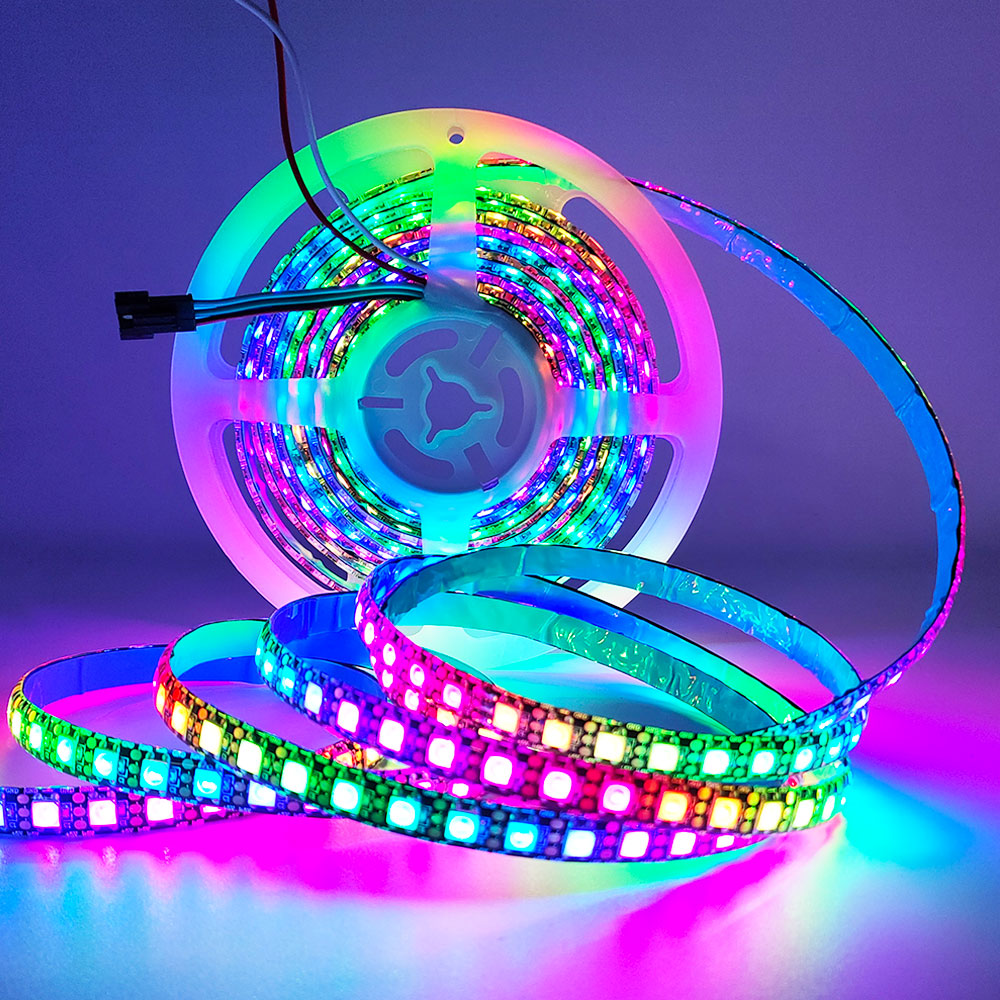 DC5V WS2812 WS2812B Taśma Led Czarny Biały PCB 30/60/74/96/144 diody led/m RGB Indywidualnie adresowalne Pixel Led Light IP30 IP65 IP67