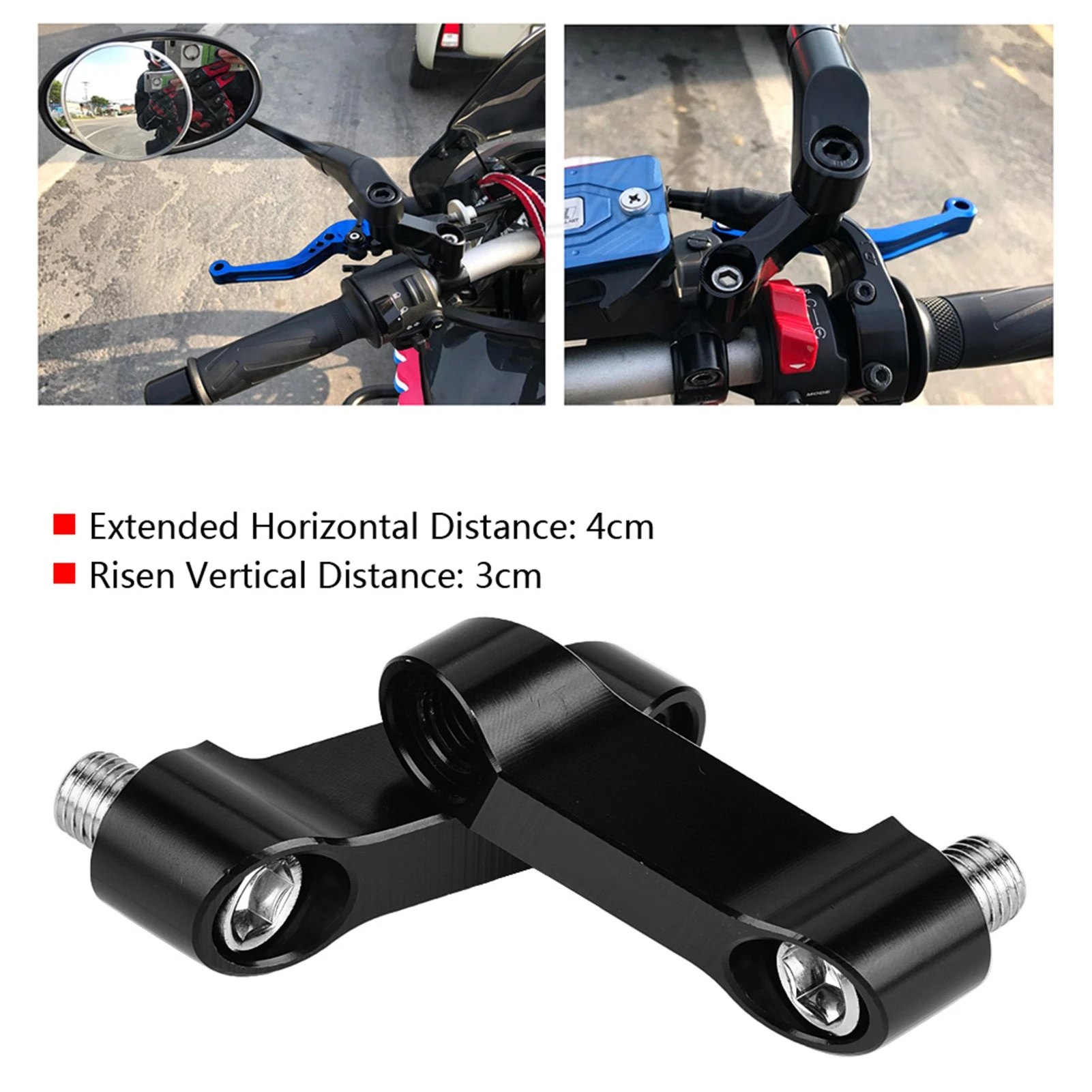 10mm 8mm lusterko wsteczne motocyklowe przedłużacz zestaw adapterów 8mm przedłużacz lusterka lusterko motocyklowe Adapter 10mm lustro