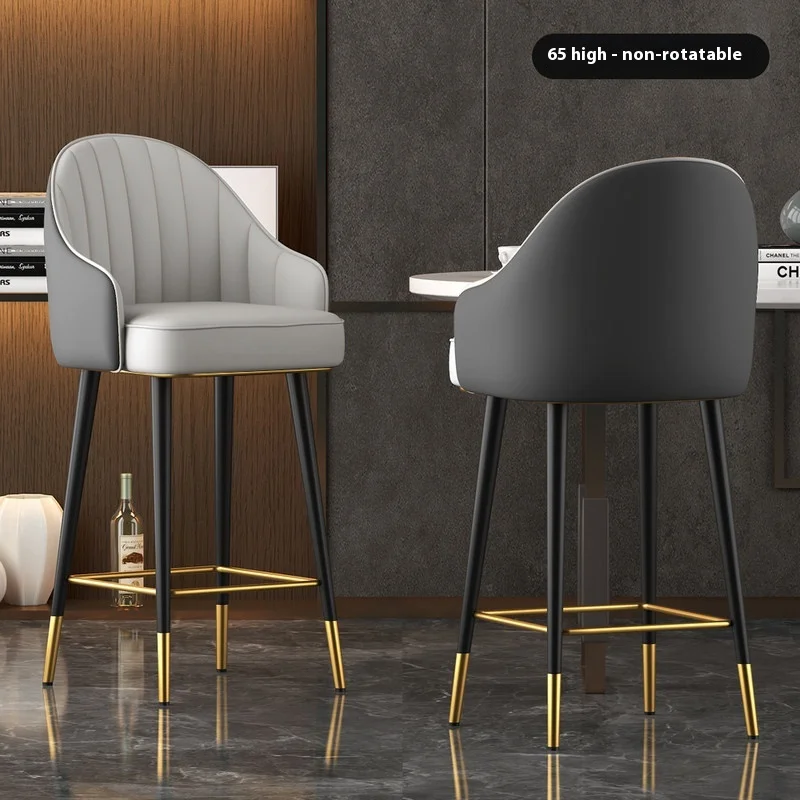 Nordic ห้องนั่งเล่นร้านอาหารเก้าอี้บาร์สูงโมเดิร์น Minimalist Home เฟอร์นิเจอร์หมุนเก้าอี้บาร์โรงแรมหมุนพนักพิงเก้าอี้