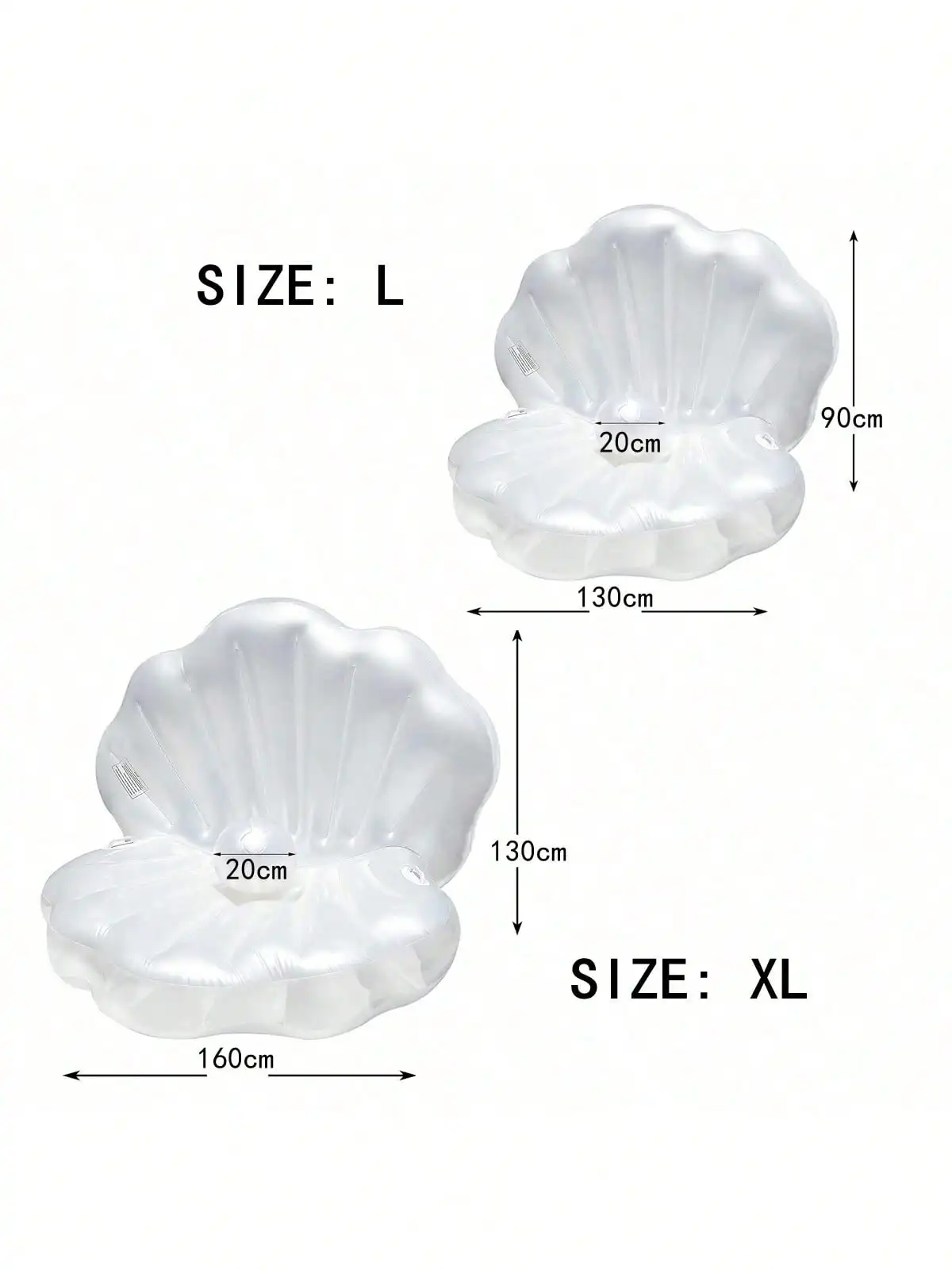 Flutuador de piscina de concha de PVC branco em forma de concha inflável, flatie de molusco gigante explodir com bola de pérola, passeio flutuante de piscina de concha