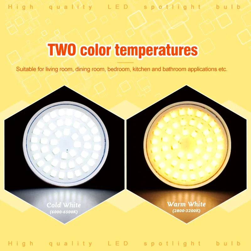 1-10Pcs LED Bulb GU10 MR16 E27 E14 GU5.3 Spotlight Lampada 110V 220V Bombillas Spot Light Replace Halogen Lamp Home Derection