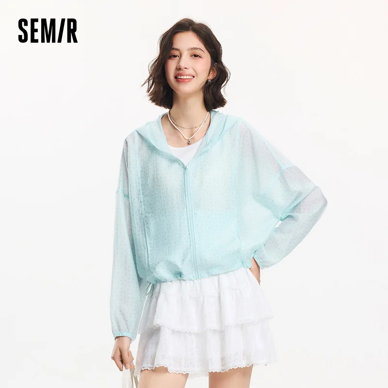 Женская куртка Semir с цветочным принтом, девчачья новинка 2023 года, летняя куртка большого размера с капюшоном, милая для повседневной и модной одежды