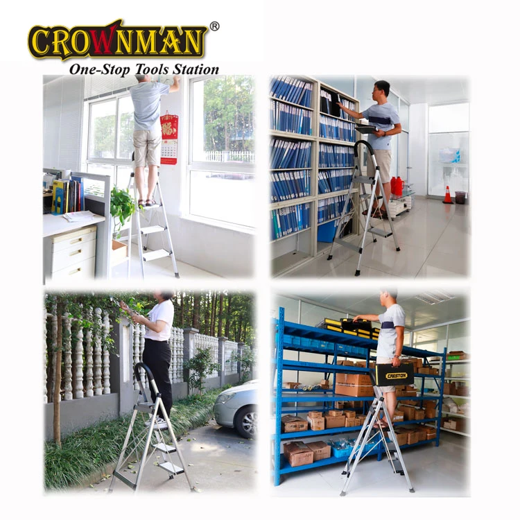 Strumenti di decorazione Scala a 4 gradini per uso domestico Scala pieghevole in alluminio multiuso Scala in alluminio pieghevole a gradini larghi