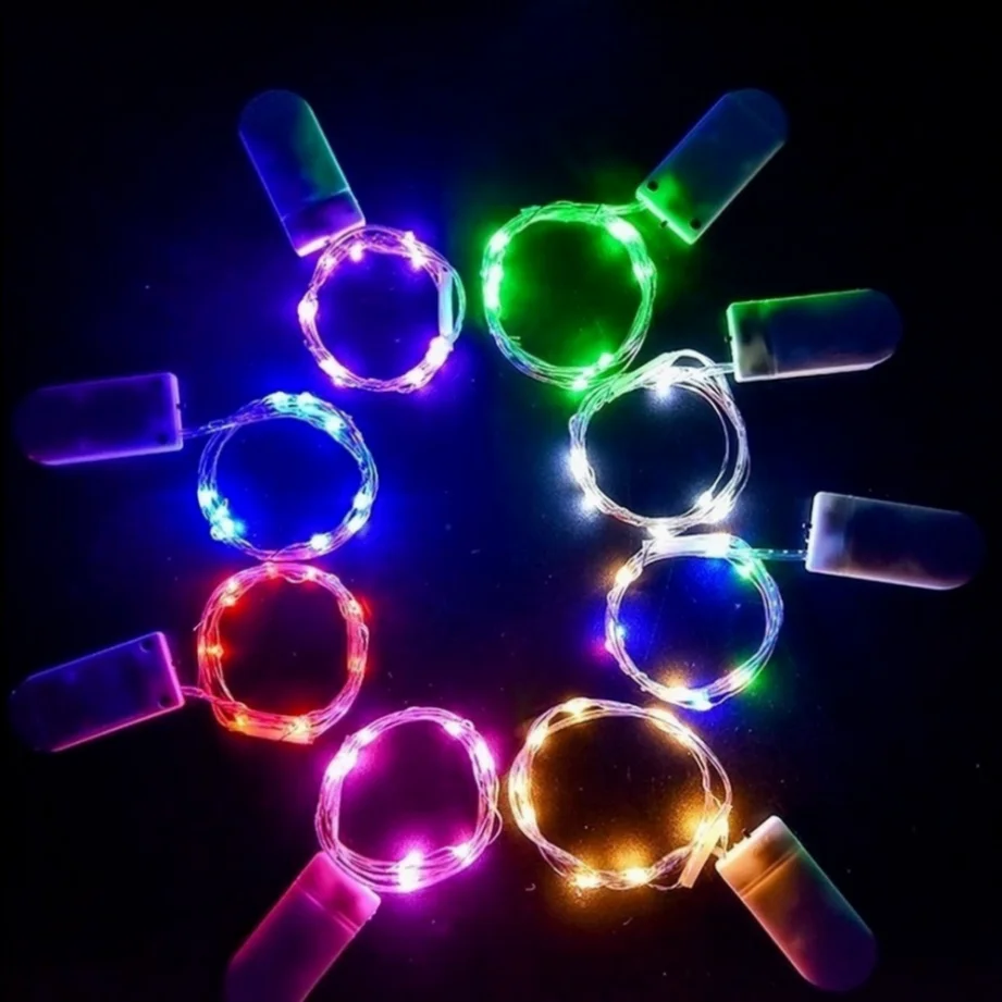 10pcs 6pcs ทองแดงลวดไฟ LED String วันหยุดไฟ Fairy Garland ตกแต่งต้นคริสต์มาสงานแต่งงาน DIY Natal Navidad 2023