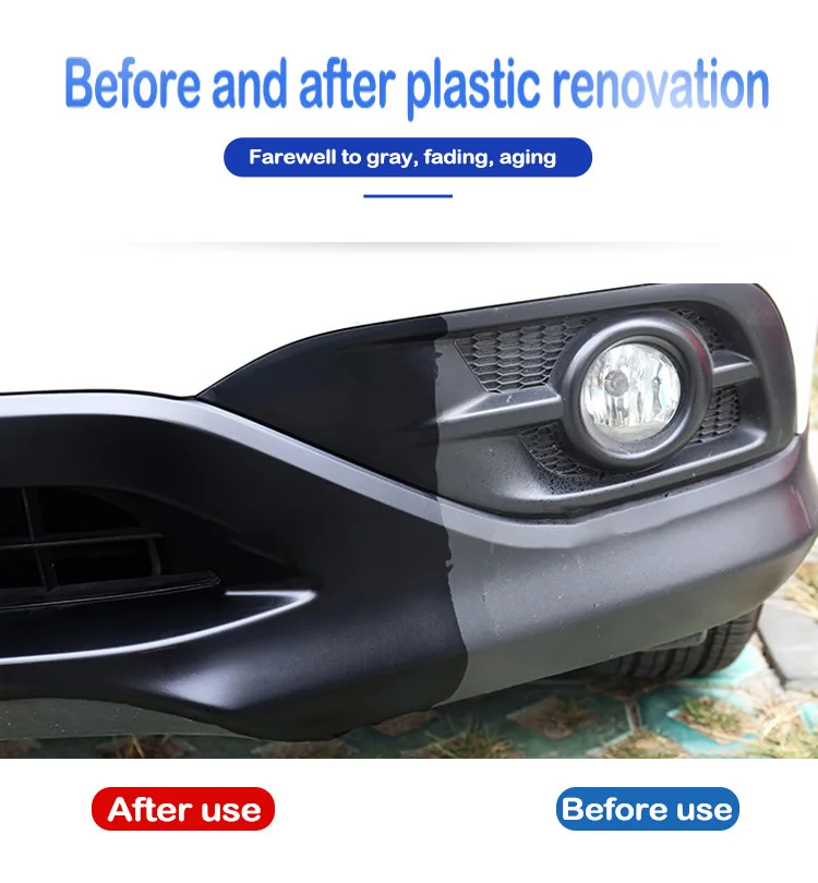 เครื่องฟื้นฟูพลาสติกรถยนต์ Back To Black Gloss ผลิตภัณฑ์ทําความสะอาดรถยนต์ หนังพลาสติกคืนเครื่องขัดเงาอัตโนมัติและซ่อมแซมเคลือบสารเคลือบ Renovator