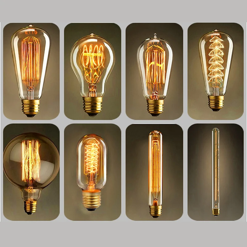 Lâmpada edison regulável e27 40w 220v, retrô, vintage, ampola incandescente, lâmpada edison vintage, luz retrô