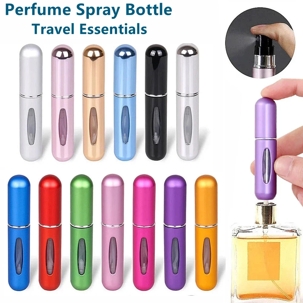 5ml portátil perfume atomizador recipiente líquido portatil para cosméticos mini spray de alumínio álcool vazio garrafa recarregável