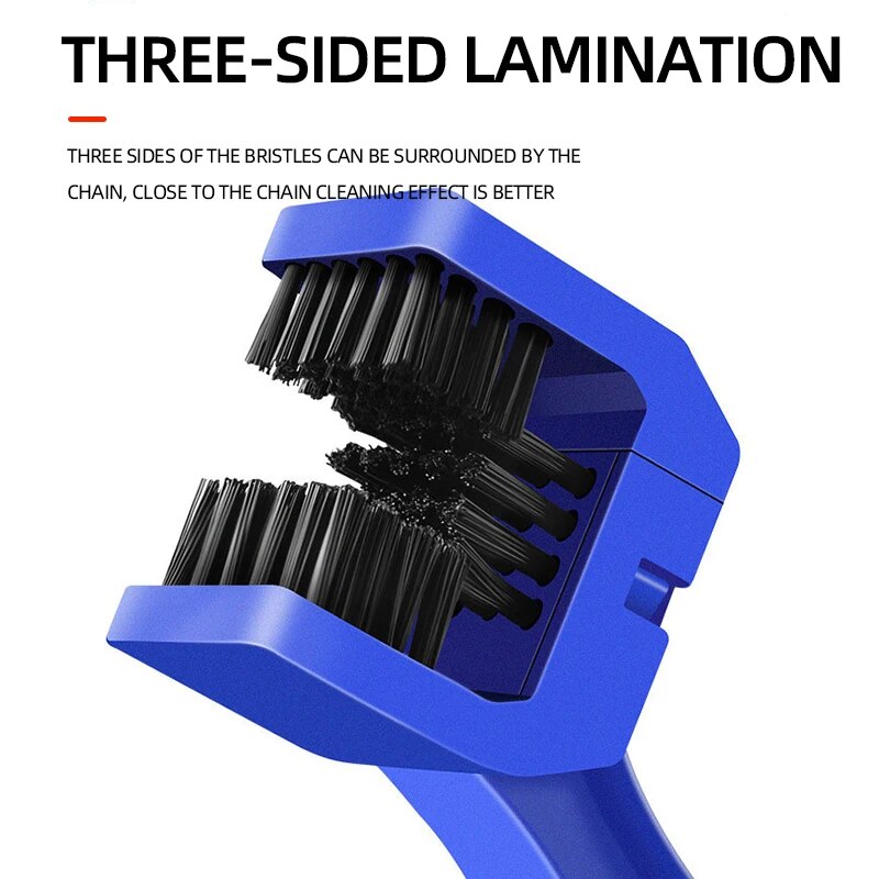 Cepillo para cadena de bicicleta, limpiador de cadena de bicicleta de carretera y motocicleta, cepillo para volante, lavadora portátil, herramientas de limpieza de suciedad para Motocross, mantenimiento