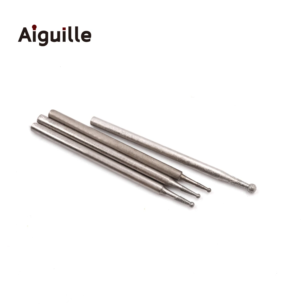 100Pcs Ball Shape Shank 2.35Mm 120 # เพชรบด Burr 0.5-8.0มม.ฟันบด Bits เพชรเพชรบด Burr