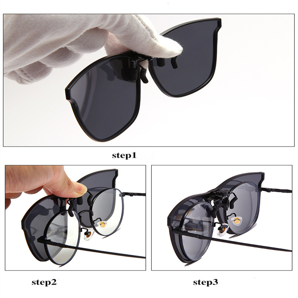 Gafas de sol con Clip para hombre y mujer, lentes de sol polarizadas que cambian de Color, fotocromáticas, Vintage, con Clip, visión nocturna, para conducir