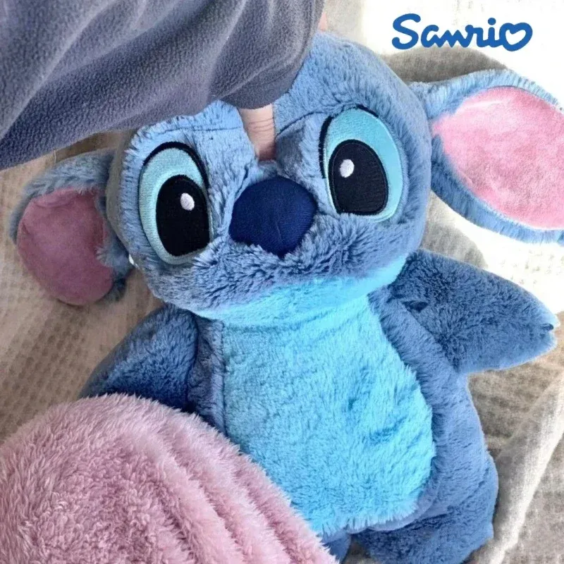 Stitch Angel Lotso-botella caliente de felpa para mano, botellas de agua caliente Kawaii, bolsa de mano cálida portátil suave para invierno, juguetes de Anime, regalo de Navidad