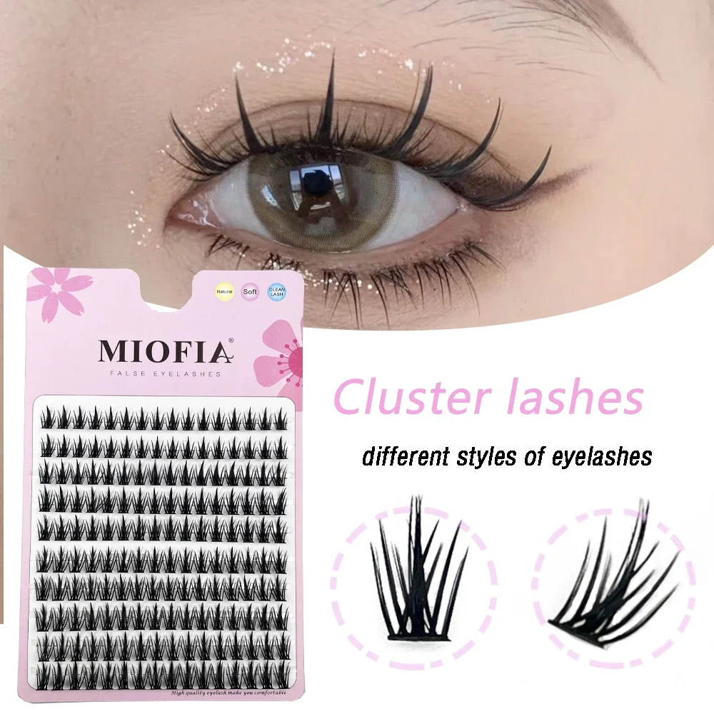 Pestañas de anime de 10 filas, pestañas de Cosplay naturales y tenues, pestañas de visón 3D individuales, grupos de pestañas de manga, herramientas de maquillaje