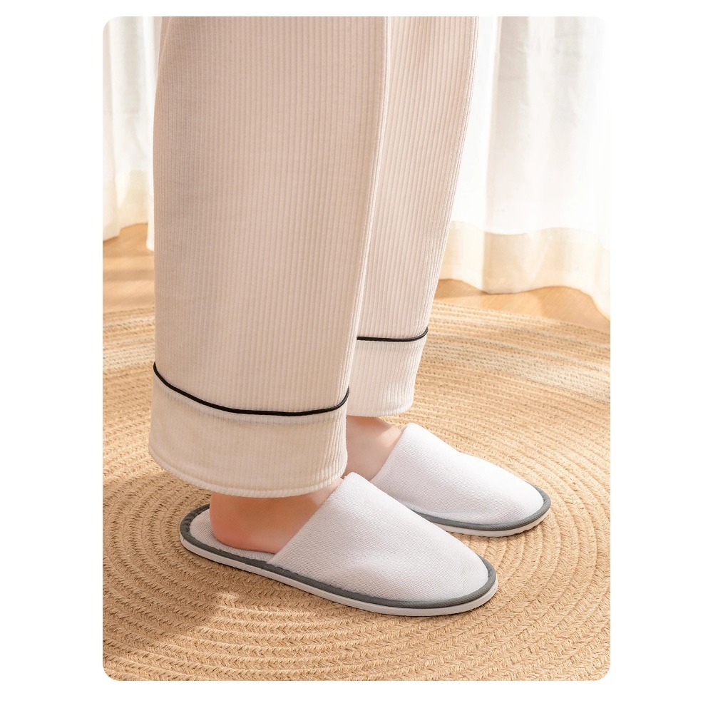 5-PACK Eenmalig gebruik Hoge kwaliteit gesloten teen antislip hotelslippers Witte wegwerp hotelbadkamerslippers