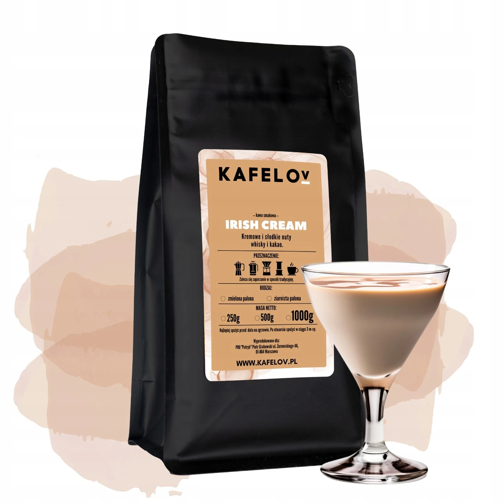 Kawa ziarnista Irish Cream 1 kg arabika świeżo palona