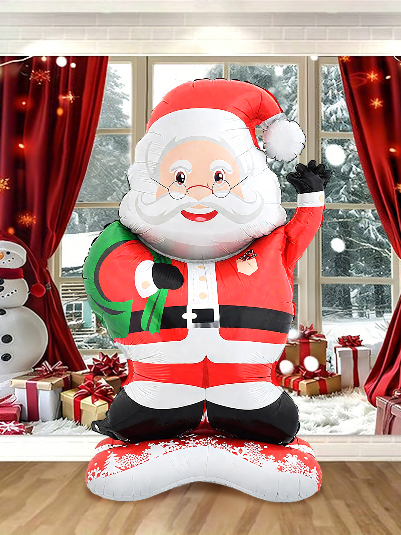1pc Standing Santa Claus Foil Balloon, Christmas Decoration, Christmas Theme Party, Theme Holiday Party, New Year Party Family