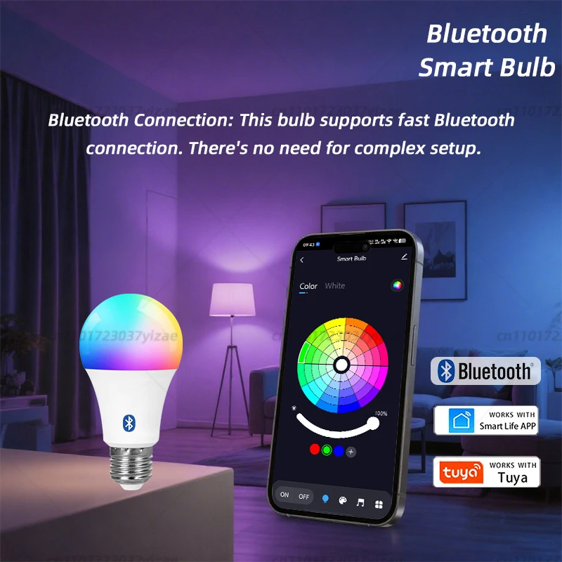 Tuya Bluetooth Smart LED Gloeilamp E27 RGB 110V 220V Slimme Lampen voor Slaapkamer Decoratie Feestverlichting smart Leven APP