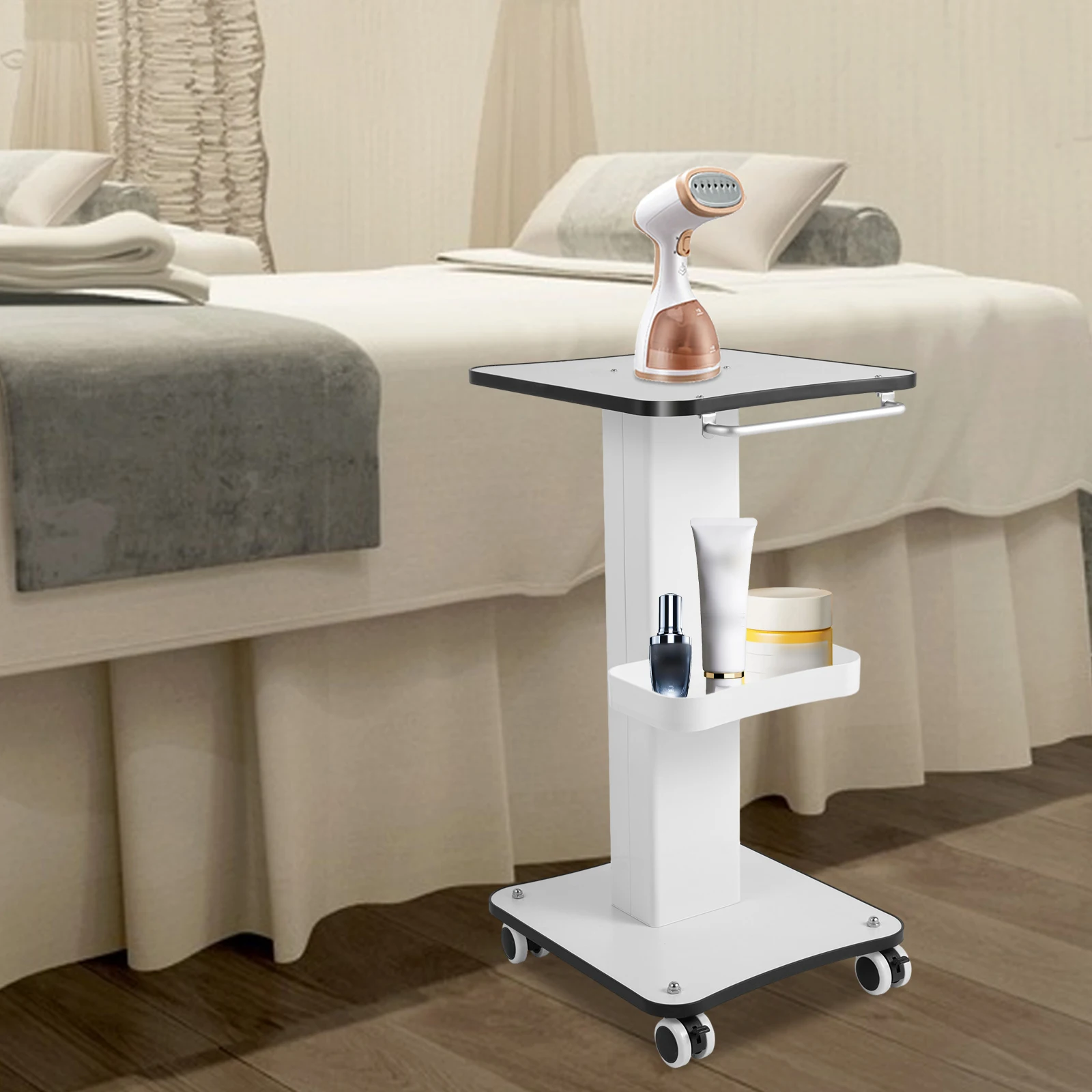 Wózek na kółkach z uchwytem Stojak na wózek Wózek pomocniczy Wózek organizacyjny Wózek do salonu Spa Meble Wózek narzędziowy Wózek do przechowywania