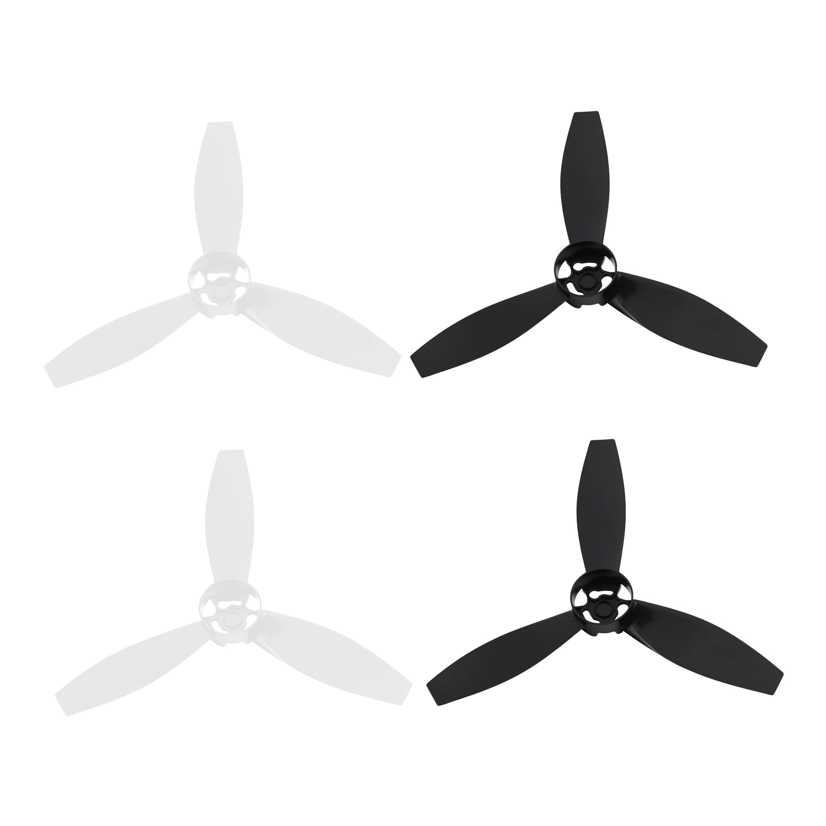 4 baling-baling suku cadang pengganti pisau untuk Parrot Bebop 2 Drone hitam putih
