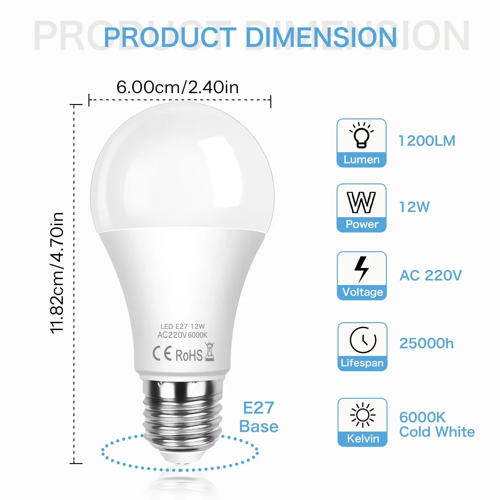 Bombilla LED E27 de 12W y 220V, lámpara con Sensor de movimiento de Radar de microondas, detección de luz integrada, encendido automático para el hogar, sala de estar, escaleras y pasillo