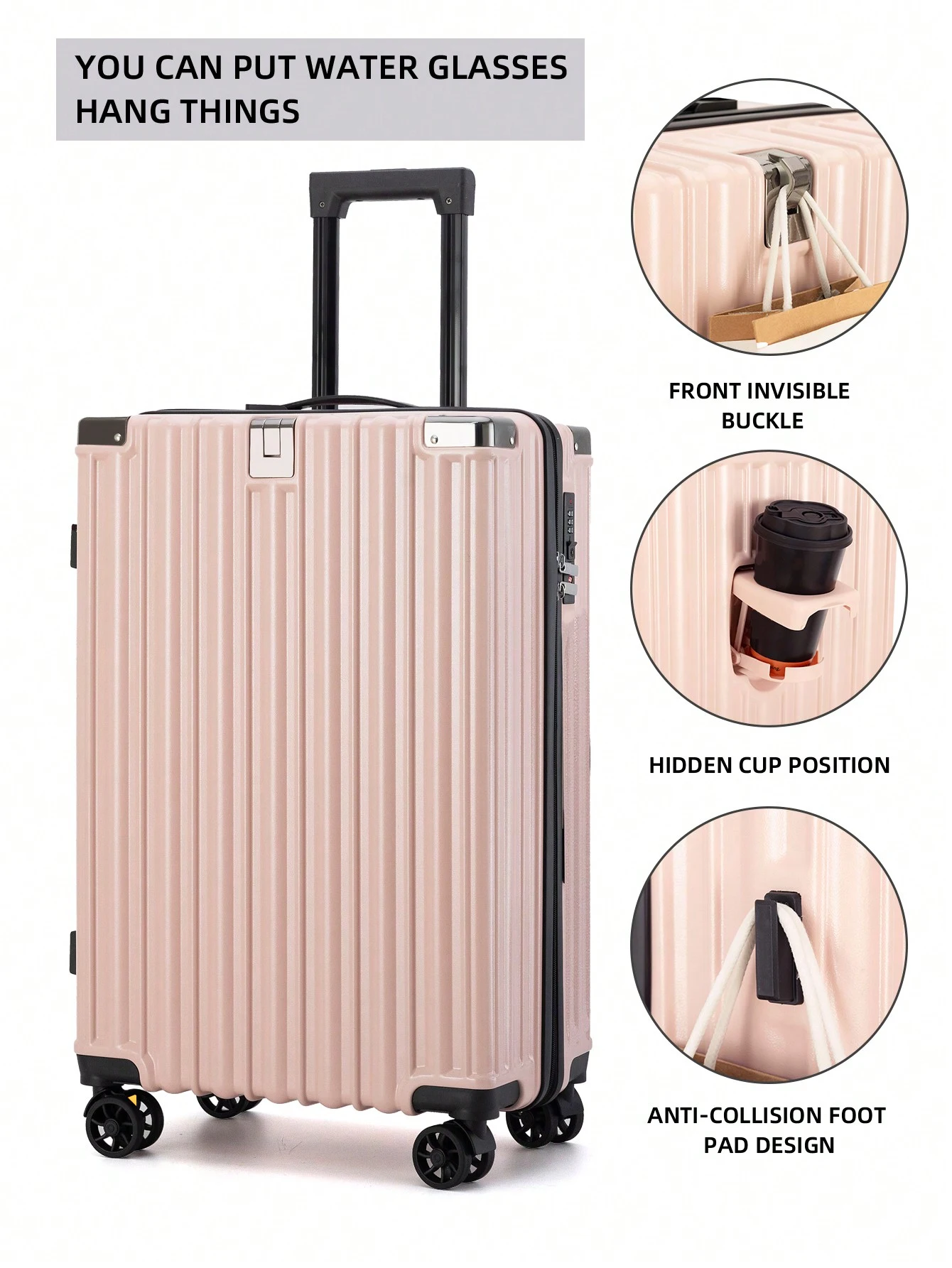 Robuster Koffer mit Aluminiumrahmen, Trolley-Koffer 20, männliche und weibliche Studenten, Universalräder, 24, Boarding-Koffer, Passwort, Leder, C