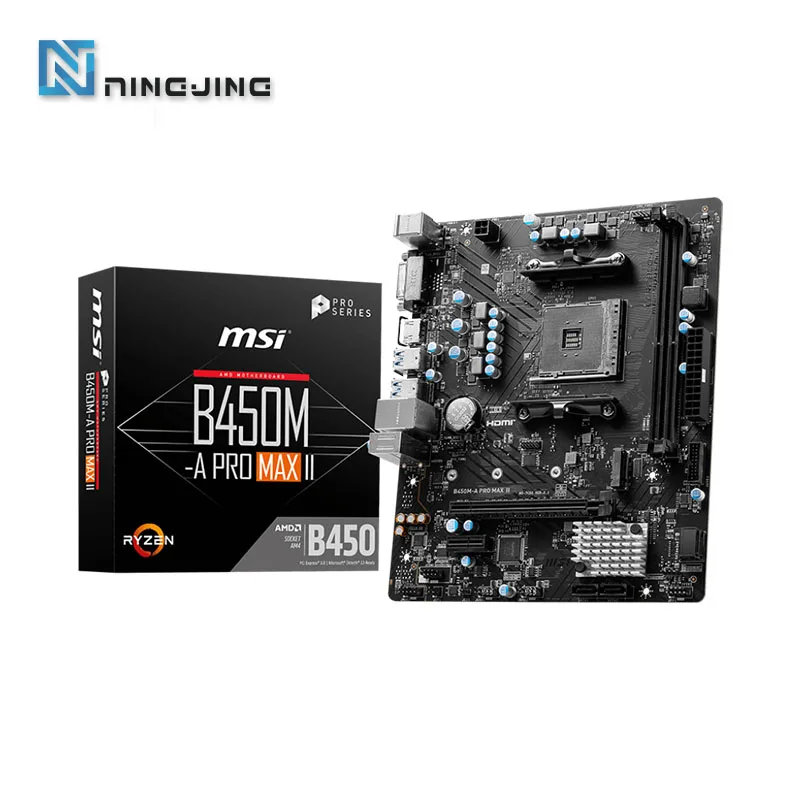 MSI AMD B450M-A PRO MAX II New Motherboard Dual-channel DDR4 Memory M.2 SATAIII USB3.2 Support R9 CPU Socket AM4 Mainboard