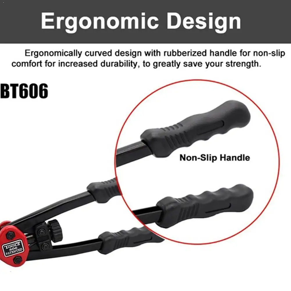 BT-606คู่มือ Riveter Nut เครื่องมือสำหรับ M3-M8มือตาบอด Riveter Gun Rivet Nut Pull Cap อัตโนมัติ Rivet Nut หัว
